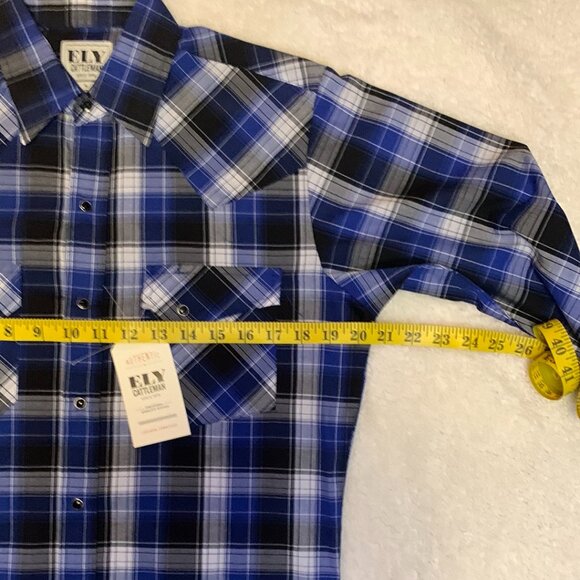 Ely 1878 Shirt Mens Small Western Cowboy Rodeo Pearl Snap Plaid Long Sleeve NWT - Picture 3 of 8
